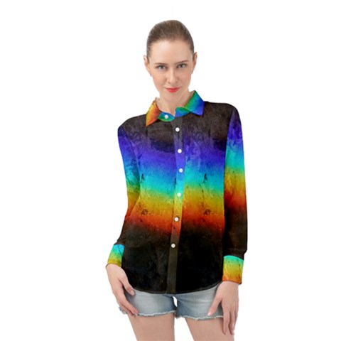 Rainbow-color-prism-colors Long Sleeve Chiffon Shirt by Amaryn4rt