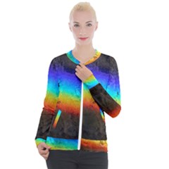 Rainbow-color-prism-colors Casual Zip Up Jacket by Amaryn4rt