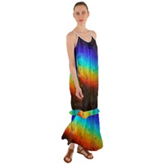 Rainbow-color-prism-colors Cami Maxi Ruffle Chiffon Dress by Amaryn4rt