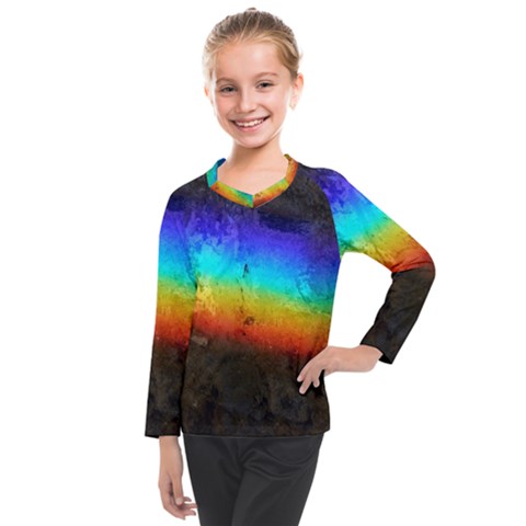 Rainbow-color-prism-colors Kids  Long Mesh T-shirt by Amaryn4rt