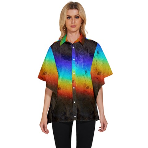 Rainbow-color-prism-colors Women s Batwing Button Up Shirt by Amaryn4rt