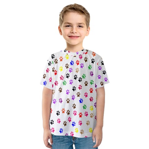 Paw Prints Background Kids  Sport Mesh T-shirt by Amaryn4rt