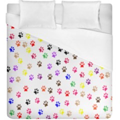 Paw Prints Background Duvet Cover (king Size)