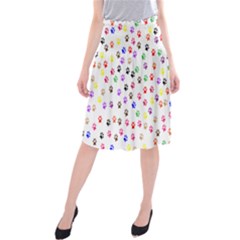 Paw Prints Background Midi Beach Skirt by Amaryn4rt