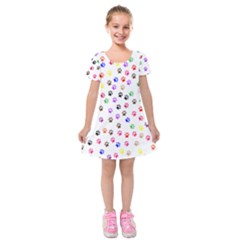 Paw Prints Background Kids  Short Sleeve Velvet Dress by Amaryn4rt