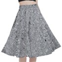 Abstract Flowing And Moving Liquid Metal A-Line Full Circle Midi Skirt With Pocket View1