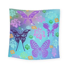 Butterfly Vector Background Square Tapestry (small) by Amaryn4rt