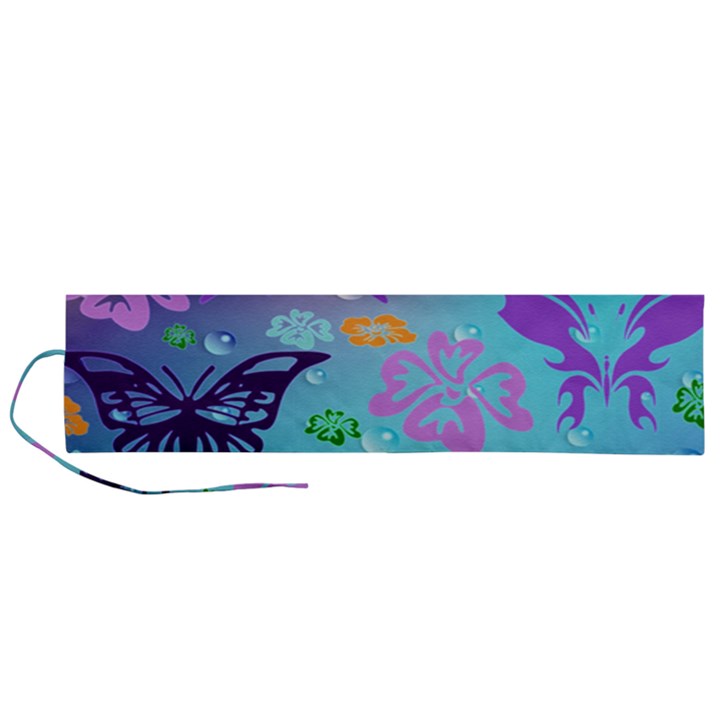 Butterfly Vector Background Roll Up Canvas Pencil Holder (L)