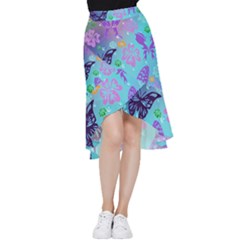 Butterfly Vector Background Frill Hi Low Chiffon Skirt by Amaryn4rt