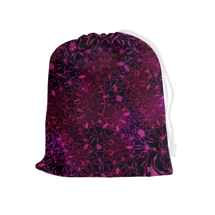 Retro-flower-pattern-design-batik- Drawstring Pouch (XL)