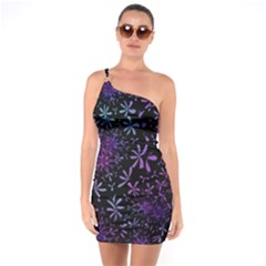 Retro-flower-pattern-design-batik One Shoulder Ring Trim Bodycon Dress by Amaryn4rt