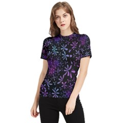 Retro-flower-pattern-design-batik Women s Short Sleeve Rash Guard by Amaryn4rt