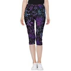 Retro-flower-pattern-design-batik Inside Out Lightweight Velour Capri Leggings 