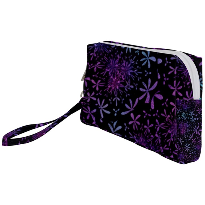 Retro-flower-pattern-design-batik Wristlet Pouch Bag (Small)