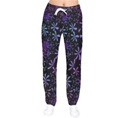 Retro-flower-pattern-design-batik Women Velvet Drawstring Pants by Amaryn4rt