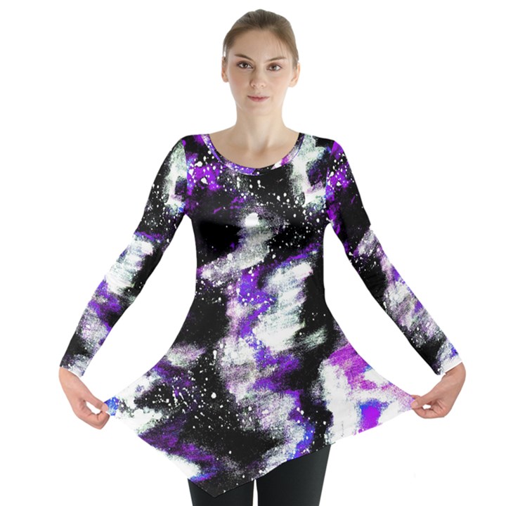 Abstract Canvas-acrylic-digital-design Long Sleeve Tunic 