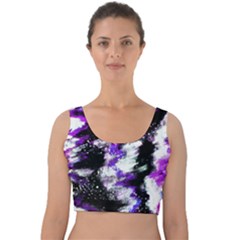 Abstract Canvas-acrylic-digital-design Velvet Crop Top by Amaryn4rt