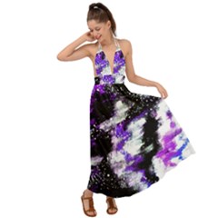 Abstract Canvas-acrylic-digital-design Backless Maxi Beach Dress