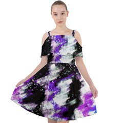 Abstract Canvas-acrylic-digital-design Cut Out Shoulders Chiffon Dress by Amaryn4rt