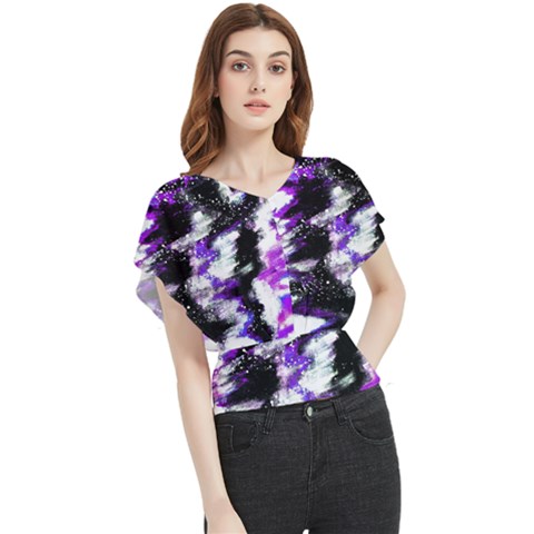 Abstract Canvas-acrylic-digital-design Butterfly Chiffon Blouse by Amaryn4rt