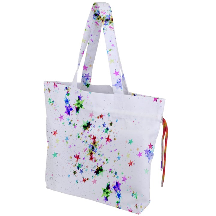 Star-structure-many-repetition- Drawstring Tote Bag