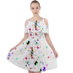 Star-structure-many-repetition- Cut Out Shoulders Chiffon Dress by Amaryn4rt