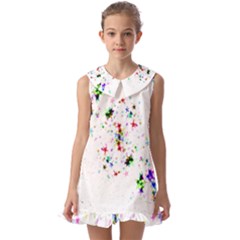 Star-structure-many-repetition- Kids  Pilgrim Collar Ruffle Hem Dress by Amaryn4rt