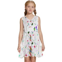 Star-structure-many-repetition- Kids  Sleeveless Tiered Mini Dress by Amaryn4rt