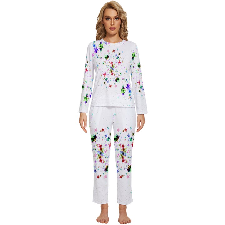 Star-structure-many-repetition- Womens  Long Sleeve Lightweight Pajamas Set