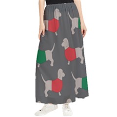 Cute Dachshund Dogs Wearing Jumpers Wallpaper Pattern Background Maxi Chiffon Skirt by Amaryn4rt