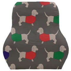 Cute Dachshund Dogs Wearing Jumpers Wallpaper Pattern Background Car Seat Back Cushion  by Amaryn4rt