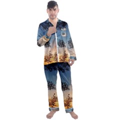 Hardest-frost-winter-cold-frozen Men s Long Sleeve Satin Pajamas Set