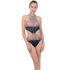 Hardest-frost-winter-cold-frozen Halter Side Cut Swimsuit by Amaryn4rt