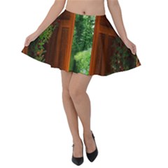 Beautiful World Entry Door Fantasy Velvet Skater Skirt by Amaryn4rt