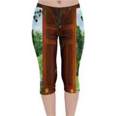 Beautiful World Entry Door Fantasy Velvet Capri Leggings  by Amaryn4rt