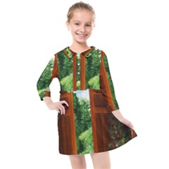 Beautiful World Entry Door Fantasy Kids  Quarter Sleeve Shirt Dress by Amaryn4rt