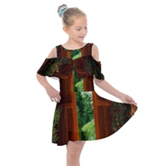 Beautiful World Entry Door Fantasy Kids  Shoulder Cutout Chiffon Dress by Amaryn4rt