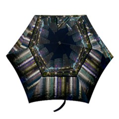 Cleveland Building City By Night Mini Folding Umbrellas by Amaryn4rt