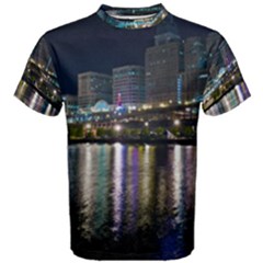 Cleveland Building City By Night Men s Cotton T-shirt by Amaryn4rt