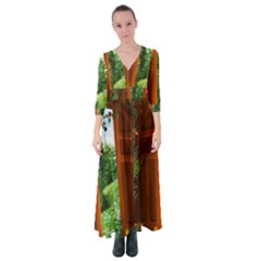 Beautiful World Entry Door Fantasy Button Up Maxi Dress by Amaryn4rt