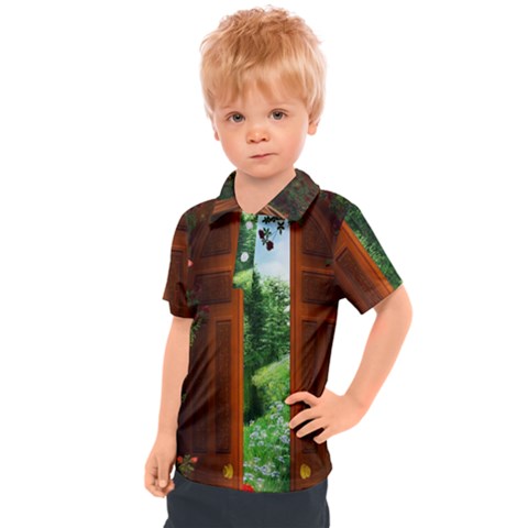 Beautiful World Entry Door Fantasy Kids  Polo T-shirt by Amaryn4rt