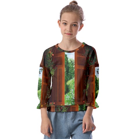 Beautiful World Entry Door Fantasy Kids  Cuff Sleeve Top by Amaryn4rt