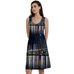 Cleveland Building City By Night Classic Skater Dress by Amaryn4rt