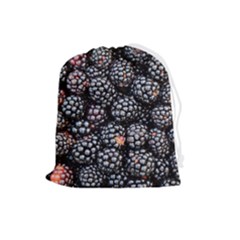 Blackberries-background-black-dark Drawstring Pouch (large) by Amaryn4rt