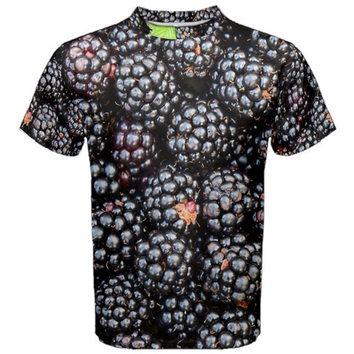 Blackberries-background-black-dark Men s Cotton T-Shirt