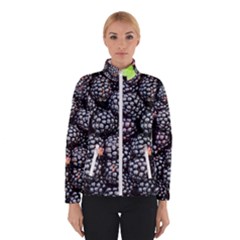 Blackberries-background-black-dark Women s Bomber Jacket by Amaryn4rt