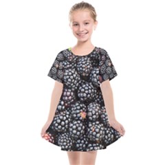 Blackberries-background-black-dark Kids  Smock Dress by Amaryn4rt