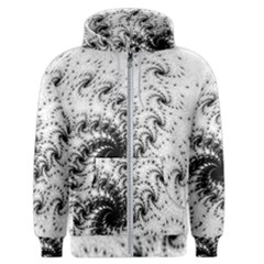 Fractal Black Spiral On White Men s Zipper Hoodie by Amaryn4rt