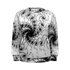 Fractal Black Spiral On White Women s Sweatshirt by Amaryn4rt