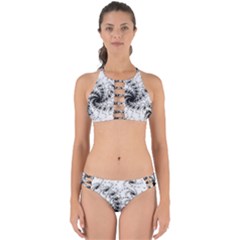 Fractal Black Spiral On White Perfectly Cut Out Bikini Set by Amaryn4rt